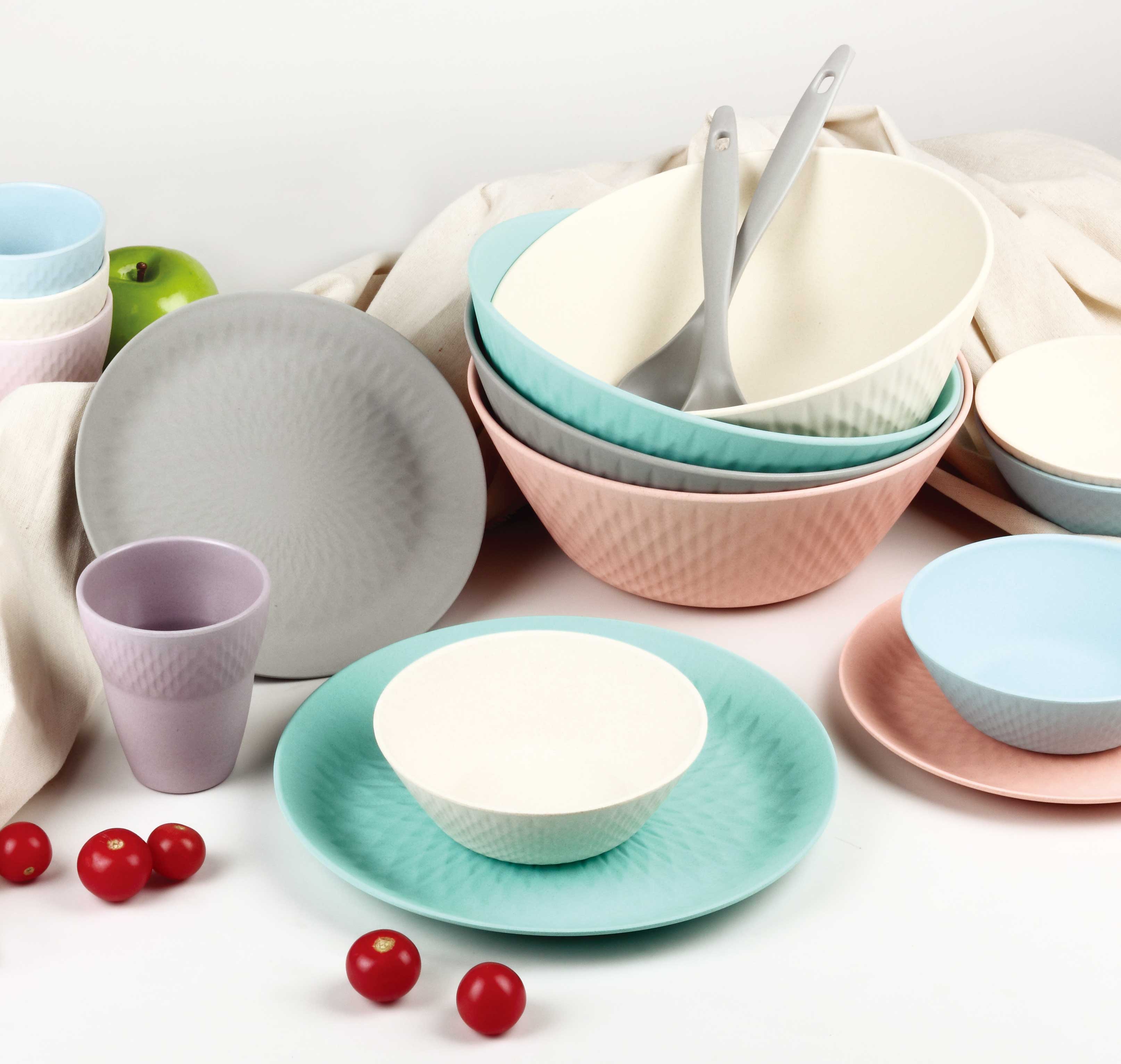 Wholesale Eco Customized Bpa Free Serving Bamboo Fiber Bowl Set