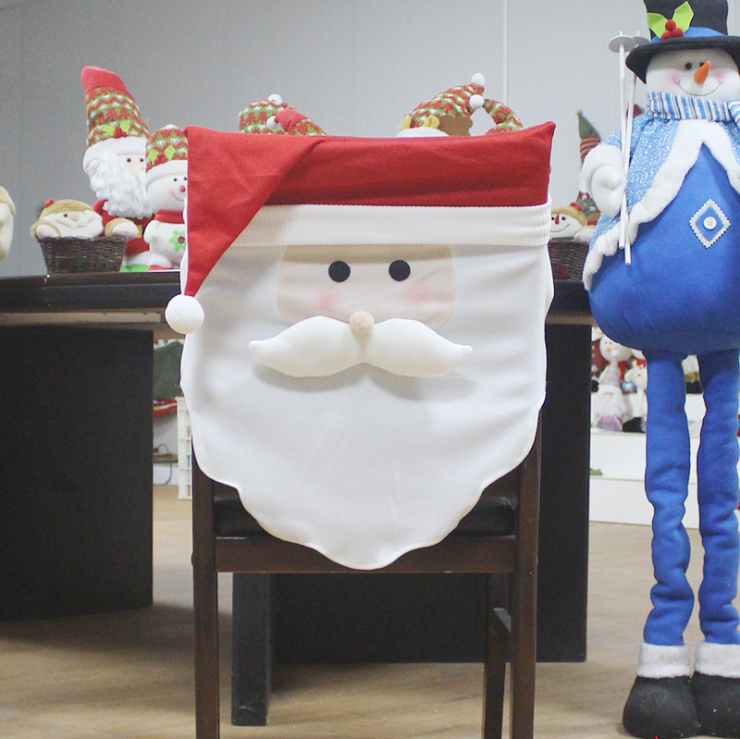 Christmas decoration cartoon santa design chair back covers home gift christmas dining chair cover