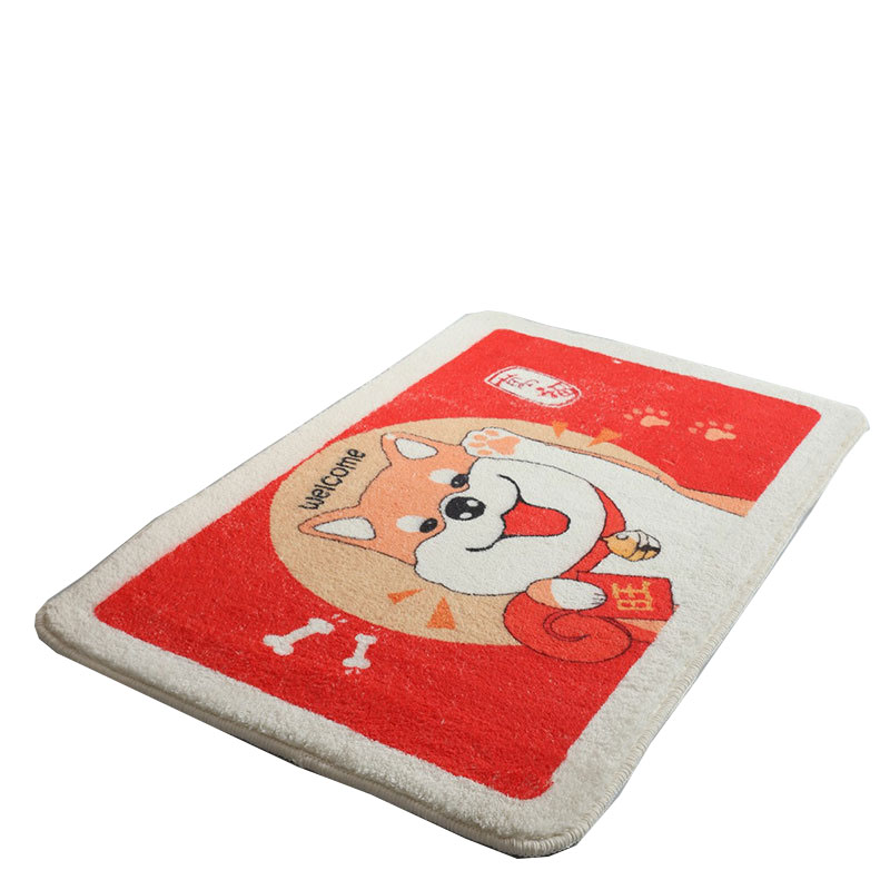 Cartoon Faux Cashmere Absorbent Domestic Thickened Floor Mat Carpet For Bathroom