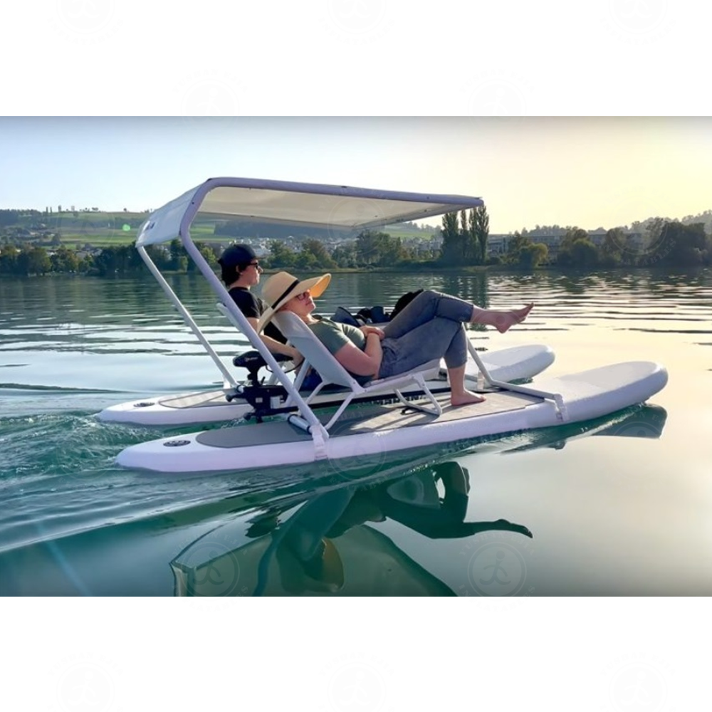 Portable Durable Inflatable Catamaran Boat For Leisure And Fishing Two Person Watercraft