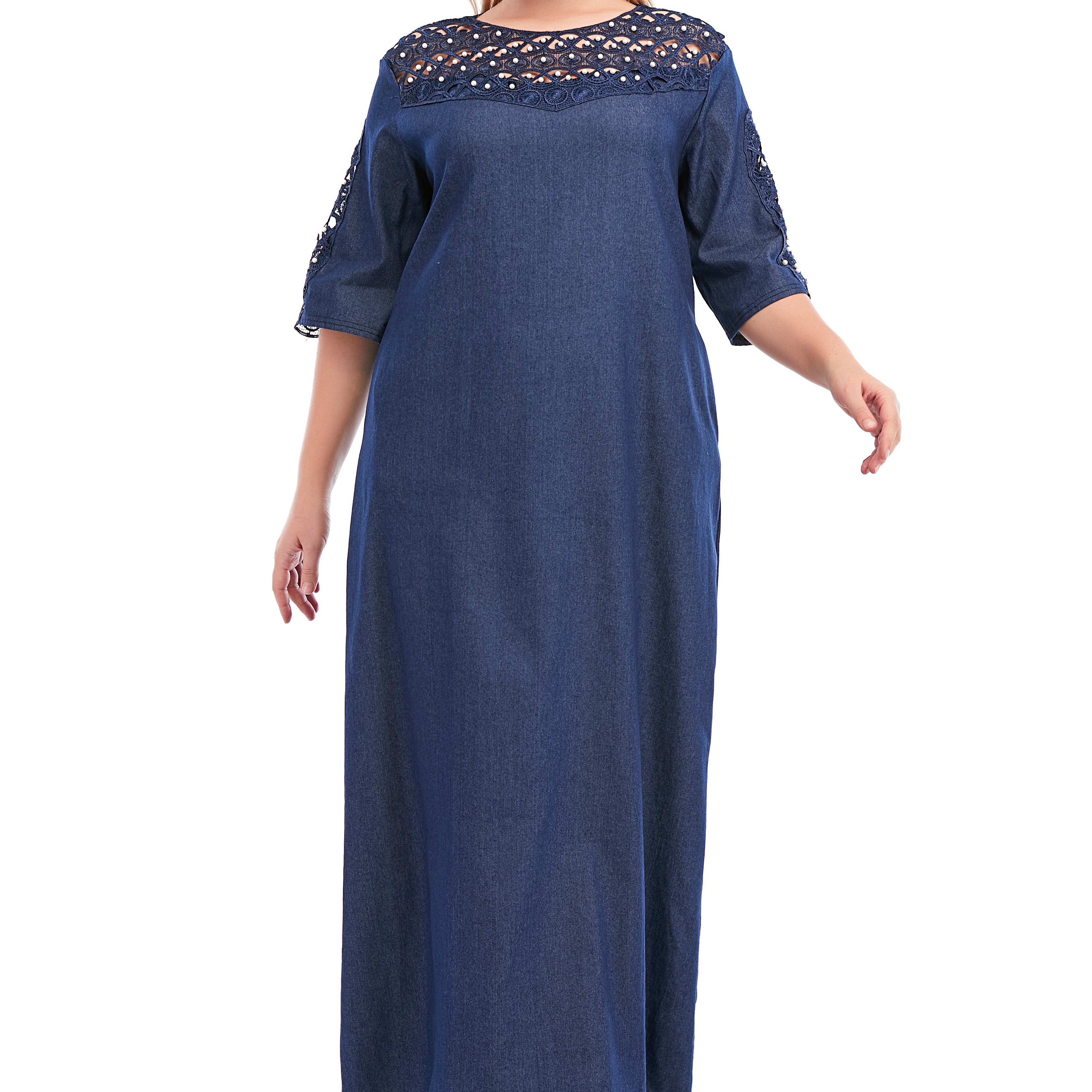 2021 Denim Best-selling African Traditional Dresses African Cameroon Dresses maxi Fashion boubou Kaftan Cotton Kaftan Designs