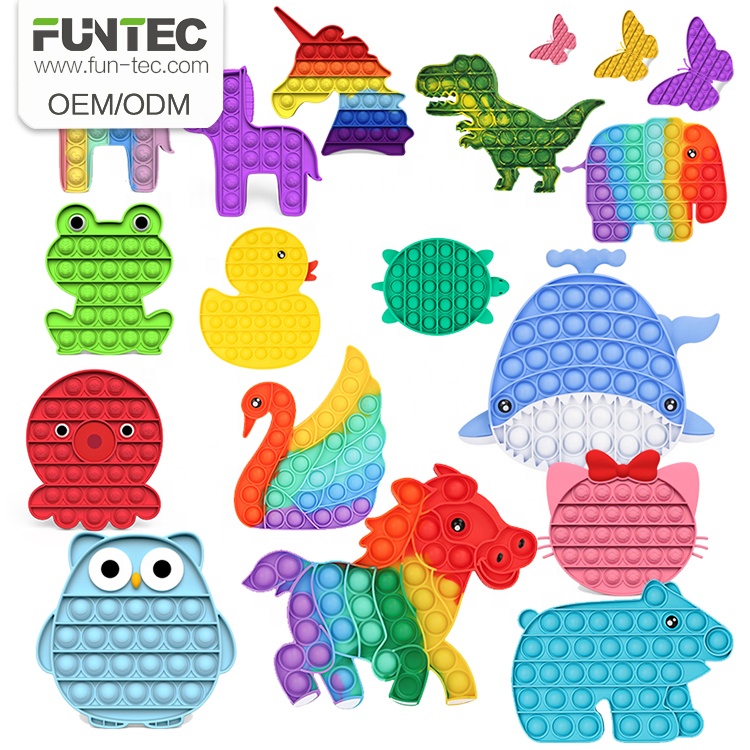 2021 New Design Among Us Push It Bubble Sensory Silicone Autism Game Stress Relief toy Amongus Figit For Kids Children
