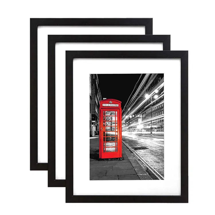 Europe Style A4 Black Decorative Wall Picture Frames 4X6 5X7 Custom Size MDF Photo Frame Home Decoration Simple A3 A2 Option