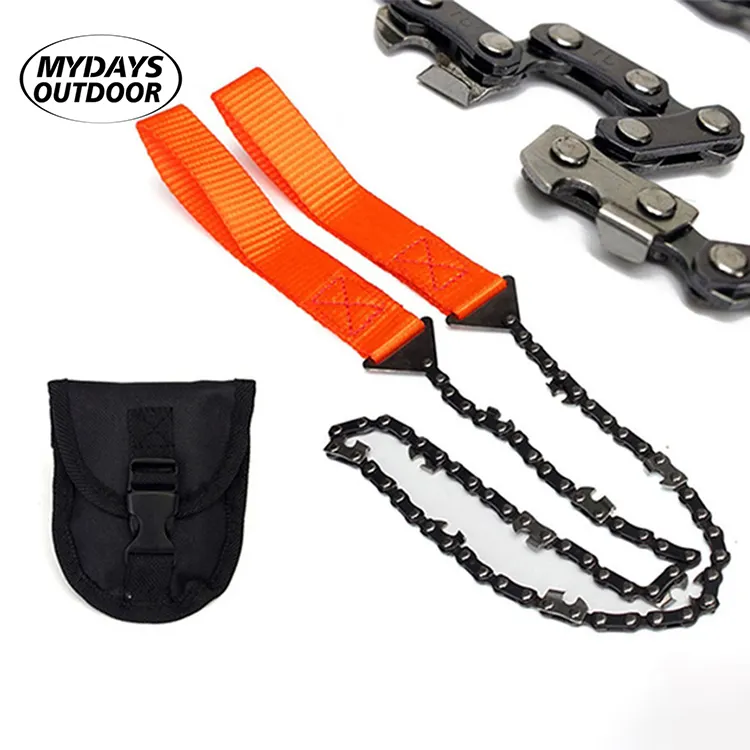 Mydays Tech Survival Gear Folding Chain Hand Saw 24 Inch Pocket Chainsaw for Camping Hunting Tree Cutting Hiking Backpacking