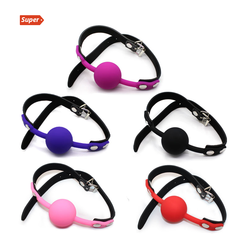 Adult Slave Harness Silicone Ball Open Mouth Gag BDSM Bondage Fetish Mouth Restraint Sex Toy for Woman Exotic Accessories