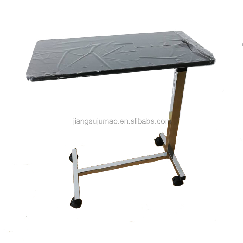 JM0601 Adjustable medical homecare OBT folding overbed table with wood for hospital and home