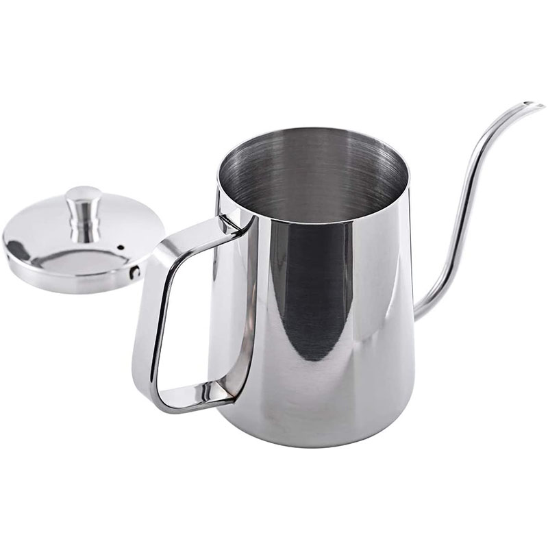 Amazon Hot Sale 20oz/600ml Hand Drip Coffee Pouring Kettle Pour Over Gooseneck Tea Pot With Stainless Steel Handle Coffee Marker