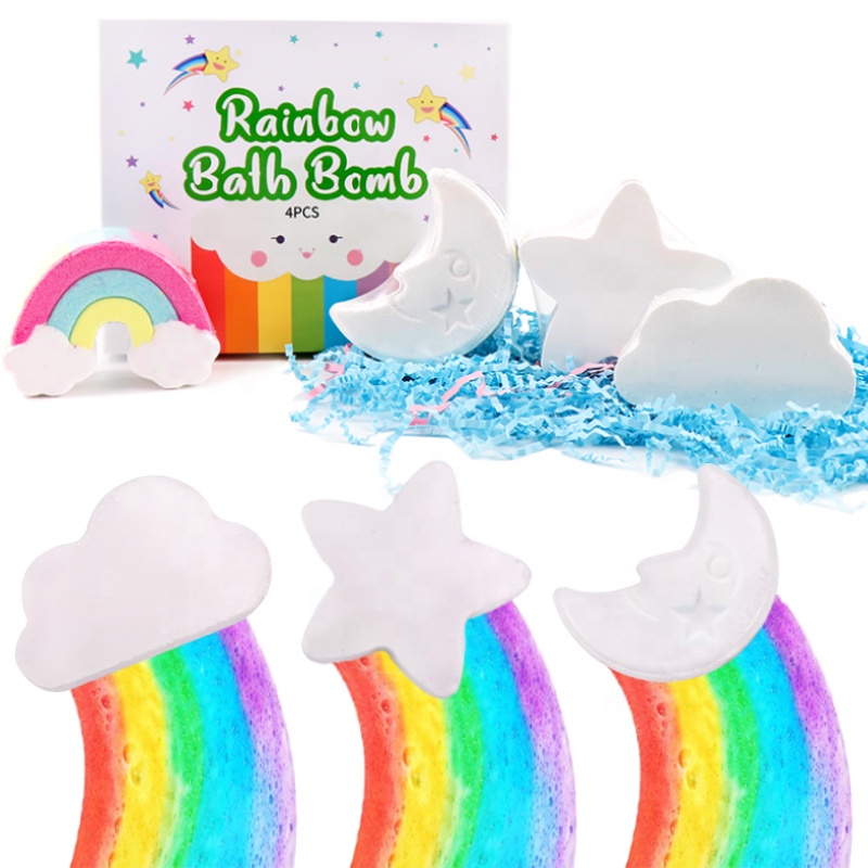 OEM Private Label Colorful Bubble Bath Vegan Organic Rainbow Cloud Bath Fizz Special Effect Bath Bomb