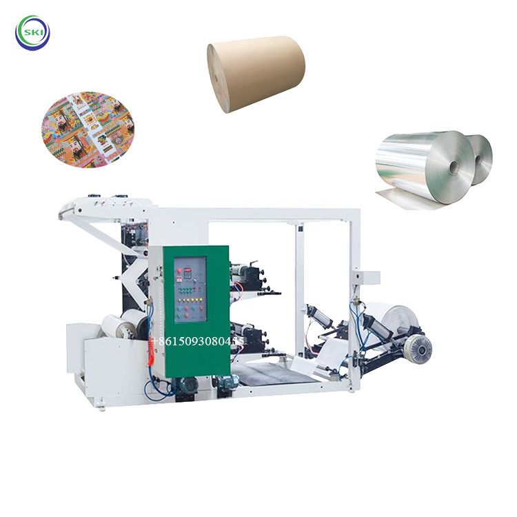 Thermal Paper Flexo Roll Printing Machine Non-Woven Two Color Flexographic Drum Print Machine