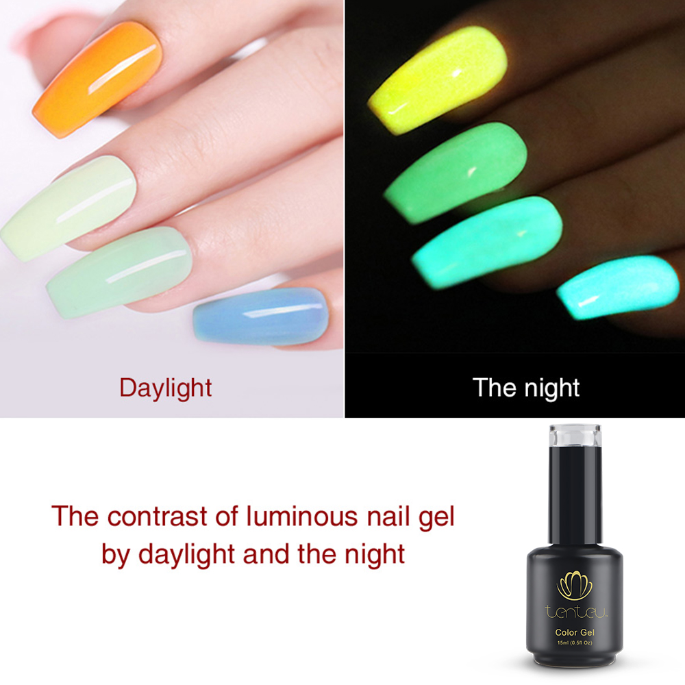 Nail art световой UV геля soak off Гель лак для ногтей светятся в темноте Гель-лак