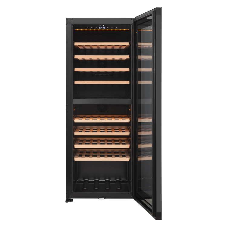 With CE/CSA Approval Shelf Wine Cellar Electric Wine Refrigerator with Wooden for Home / Hotel / Office / Club VI85DT 77 Bottles