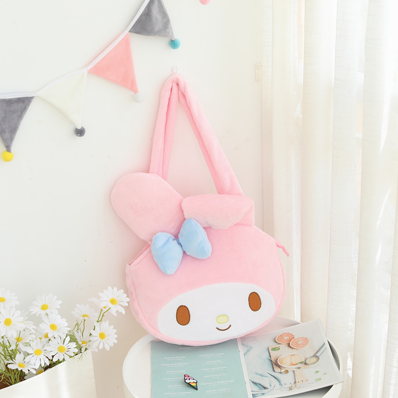 Лидер продаж, мягкая плюшевая сумка Sanrio Melody, Детская сумка, оптовая продажа, симпатичная сумка-мессенджер с сердцем для девочки, дорожная сумка