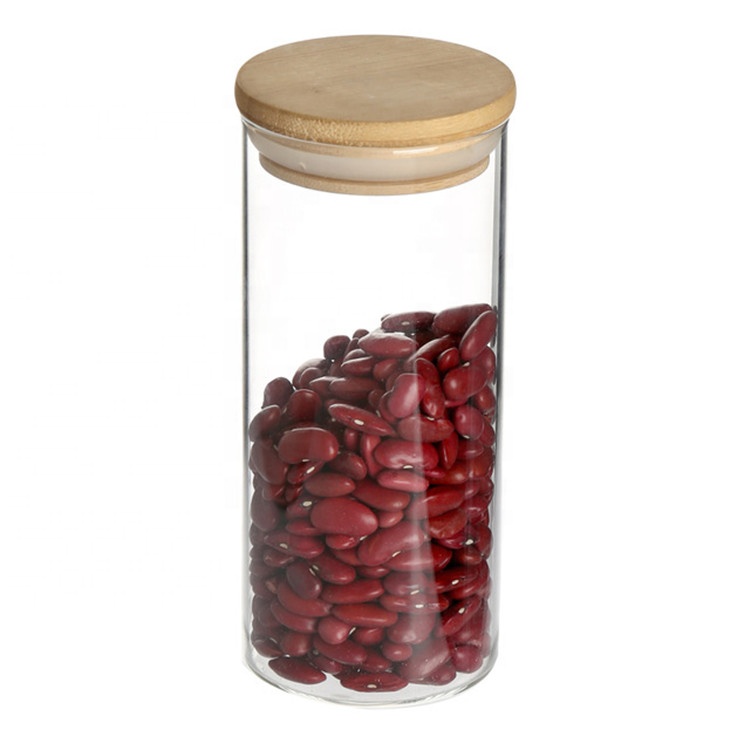 2019 new 450ml-950ml high borosilicate transparent glass sealed pot bamboo cover special kitchen storage tank
