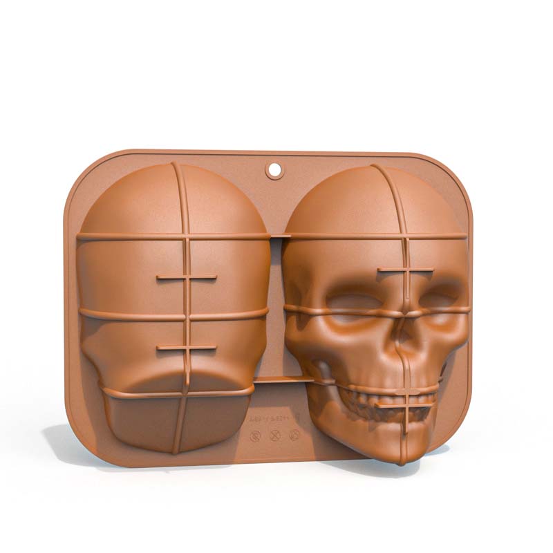 Hot Novelty Large Cake Tools Ware Haunted 3D Skull Silicone Cake Pan for Birthday Party