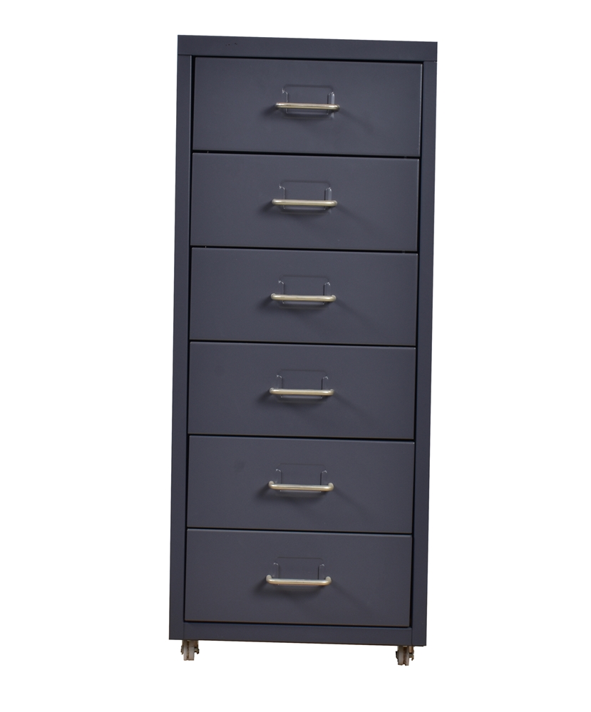 modern office furniture portable mobile steel metal 6 vertical lateral drawer storage cabinet
