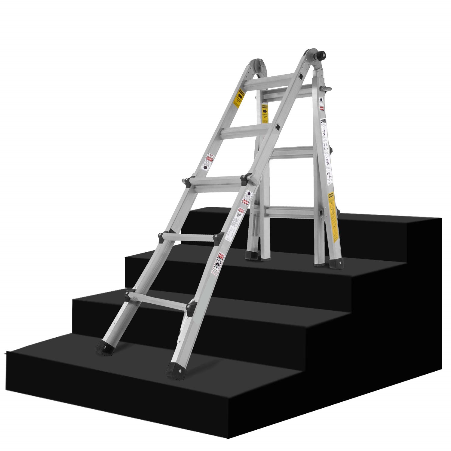 Multipurpose 12-foot Step Ladders Aluminum Industrial Ladders EN131 4*3 Steps Velocity Multiuse Ladder EN131 SGS 2 Years 10.80KG