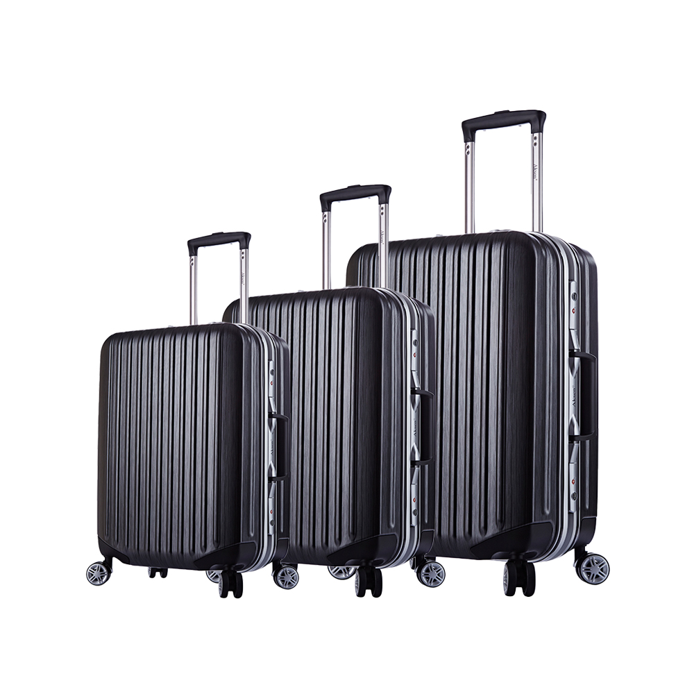 Изготовленный на заказ классические вертикальные полосы Жесткий PC замок tsa чемодан на колёсиках для девочек, комплект из 3 вещей, багажные сумки для путешествий чемодан наборы для ухода за кожей