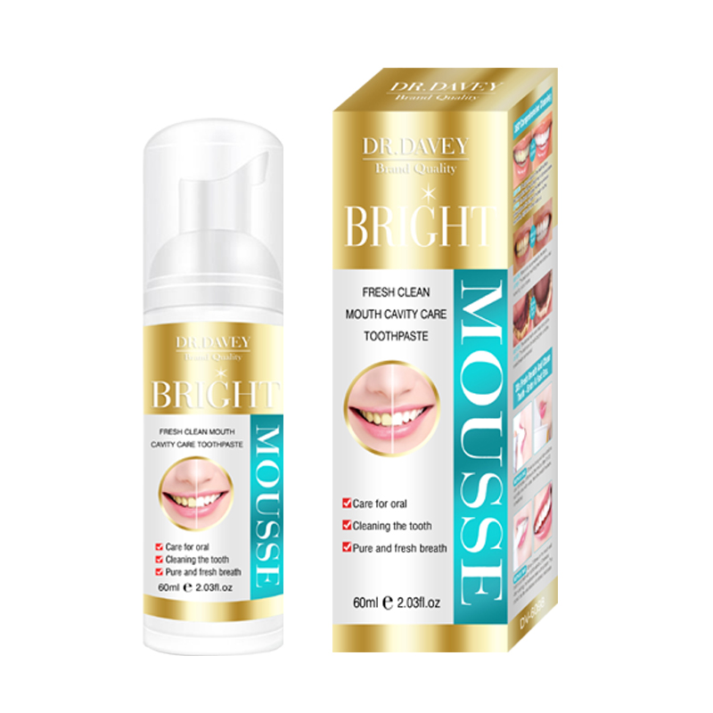 DR.DAVEY Bright Mousse Toothpaste, Clean Mouth Cavity Care Toothpaste, Whitening Care for Tooth