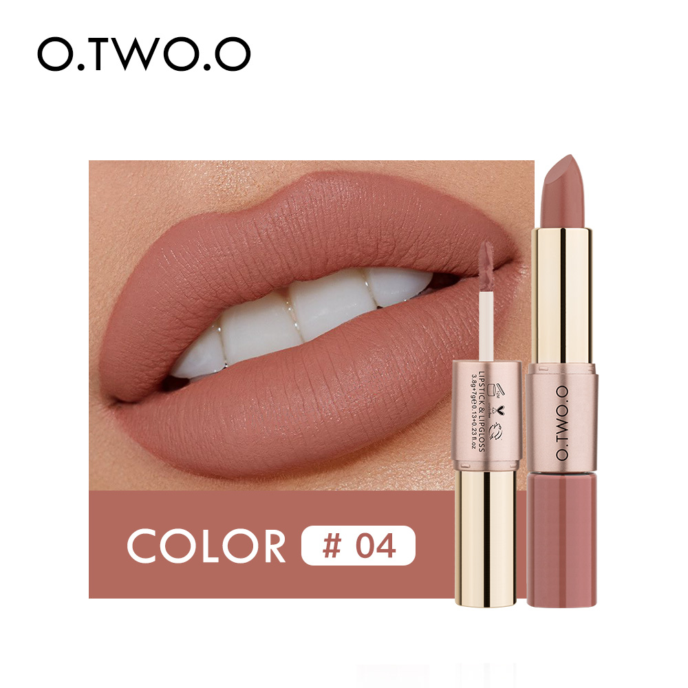 O.TWO.O Matte Lip Gloss Hot Selling Velvet Liquid Lipstick Long-Lasting Moisturizing Makeup Cosmetic With Double Head