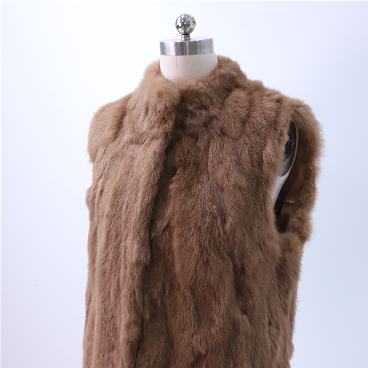 Hot Selling Easy Matching Ladies Sleeveless Waistcoat New Fashion Outerwear Fluffy Gilet Long Real Rabbit Fur Vests