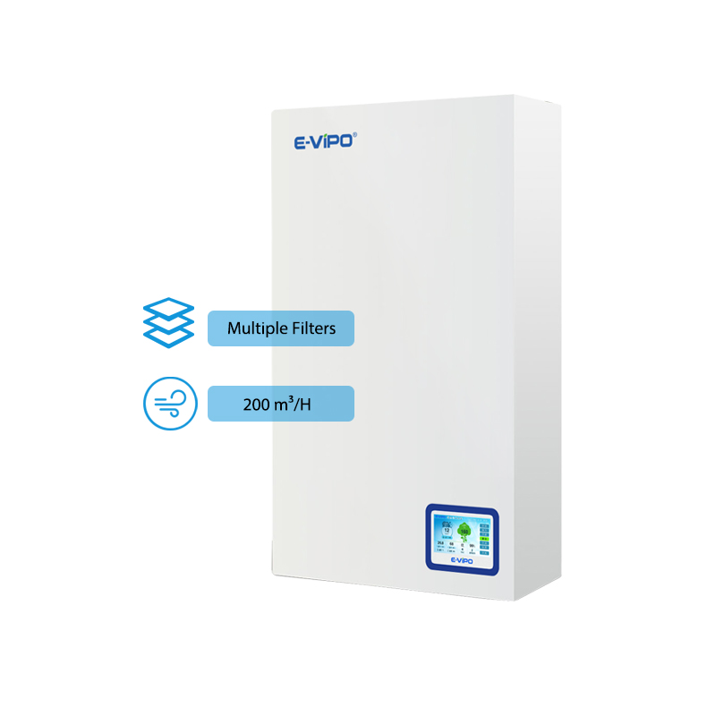 E-VIPO с рекуперацией тепла стена установила комната HRV свежий воздух система очистки для жилых спальни
