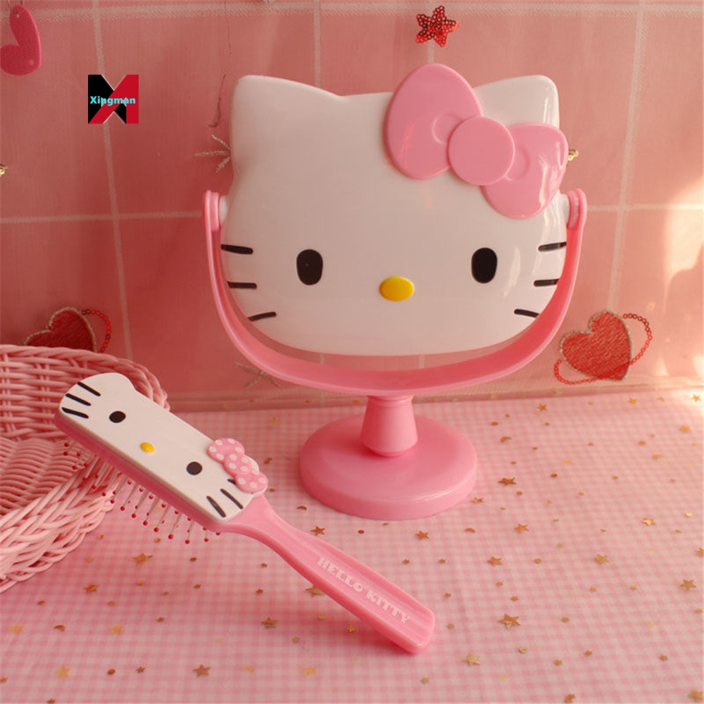 Оптом Kawaii helloed a Kitty стол односторонний вращающийся принцесса студенческое косметическое зеркало портативный