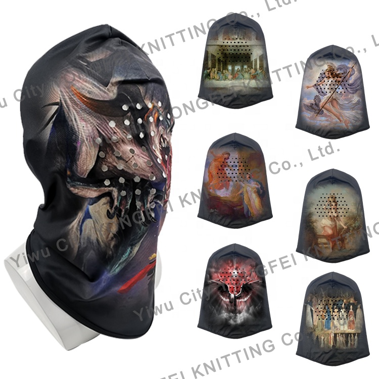 wholesale new design high elastic windproof face mask custom print pattern fashion kanye balaclava