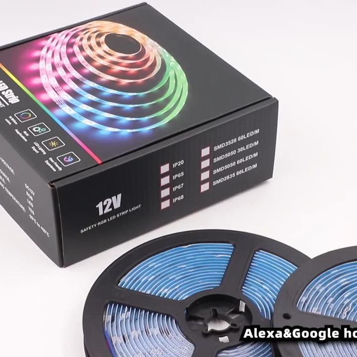Шэньчжэнь 10 м IP20 Светодиодная лента 2 рулона Светодиодная лента Rgb 5050 5 м Светодиодная лента 5050 Rgb с пультом дистанционного управления 44 кнопки