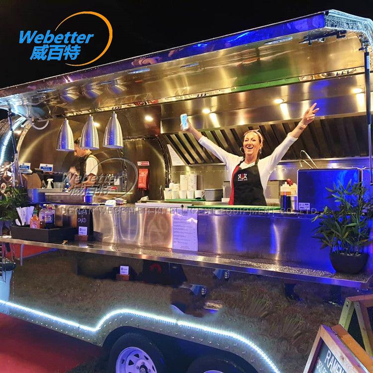 Уличный грузовик WEBETTER airstream, мобильный прицеп для еды для Испании