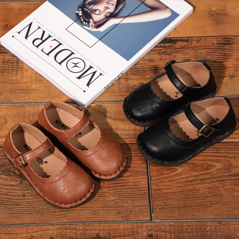 2021 kids school shoes genuine leather black school shoes for kids girls school shoes in guangzhou