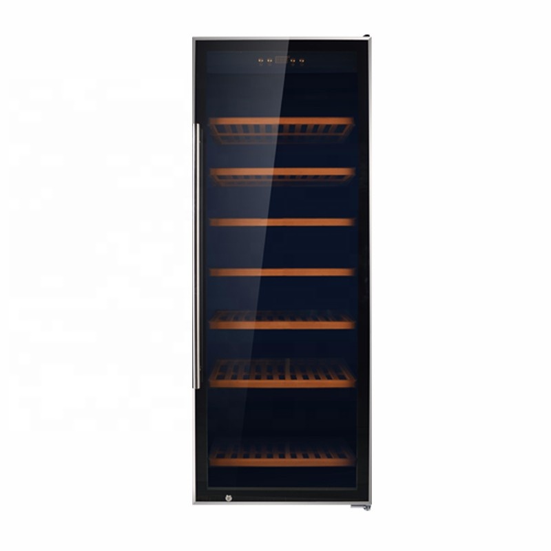 Dual zone 242 bottles black panel compressor big wine fridge
