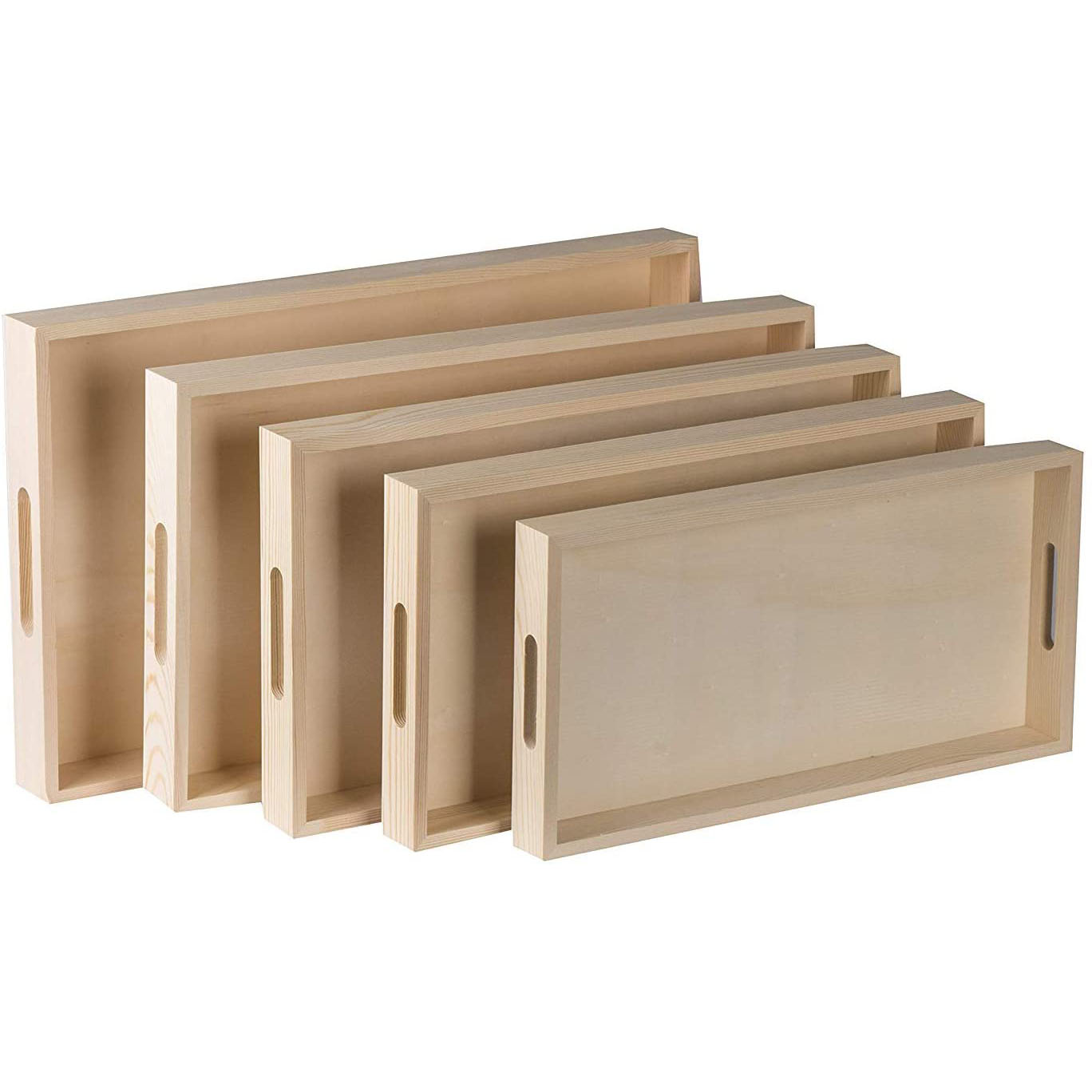 Wooden pallet with handle and small wooden box set (unpolished)5 pieces