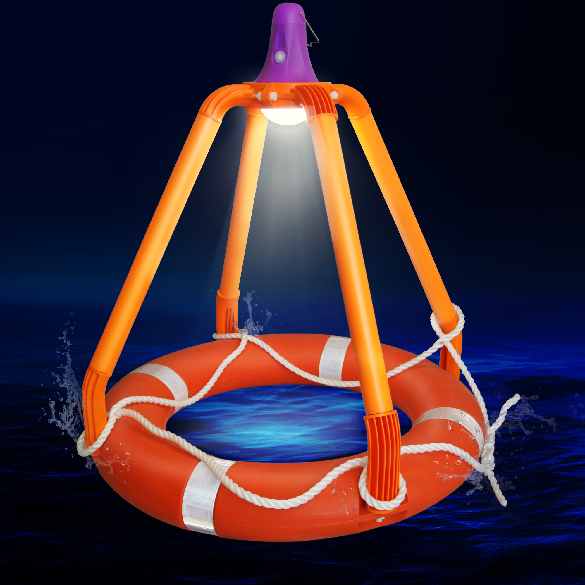 ABS plastic solar fishing light with 15W PV for Marine fishing hook LED lantern