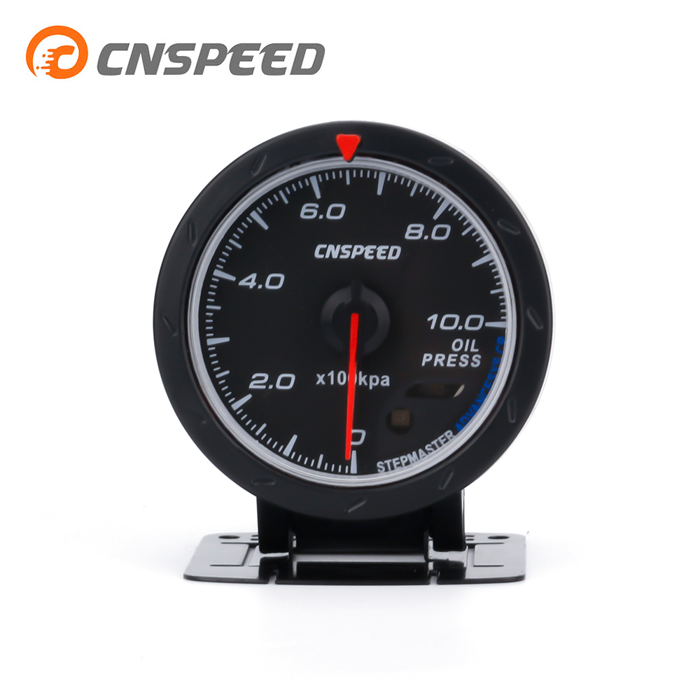 CNSPEED 2,5 ''60 мм красный белый светодиод черный лицевой автомобильный масляный пресс-метр Датчик давления топлива с датчиком