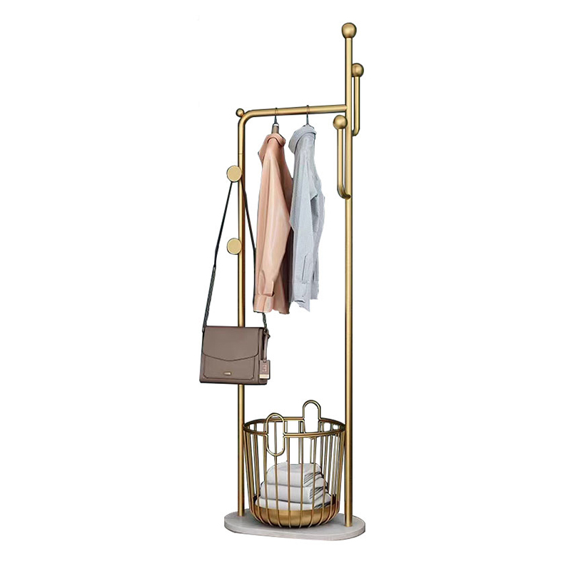 Free samples Garment Standing Coat Rack Clothes Metal Shelves Clothing Hanging Coat Stand With Marble base