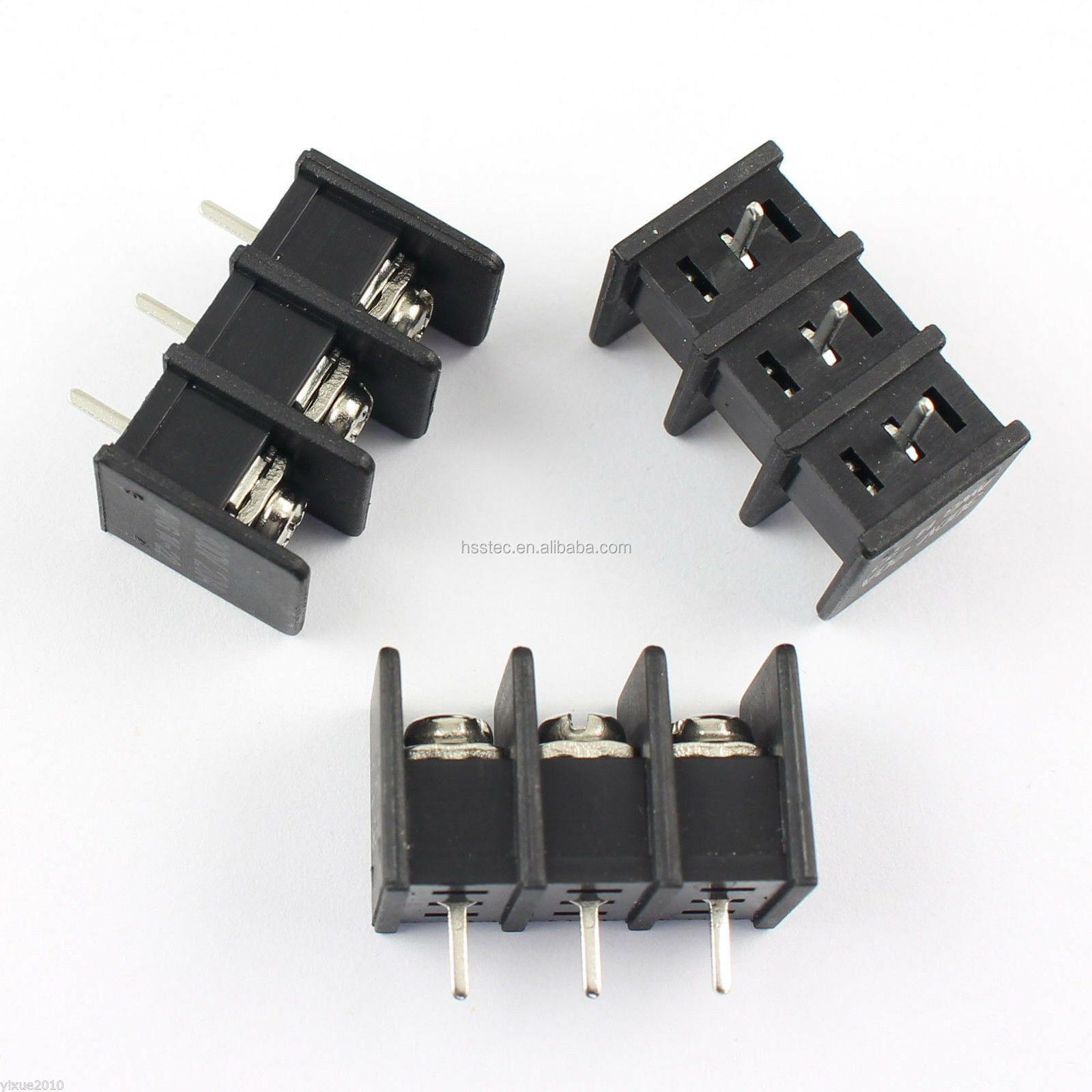 Shenzhen Supplier GX/KF/MG/DG25C-3P 25-7.62-3P Black 7.62mm Pitch 3 Pin Barrier Screw Terminal Block Connector 300V 20A