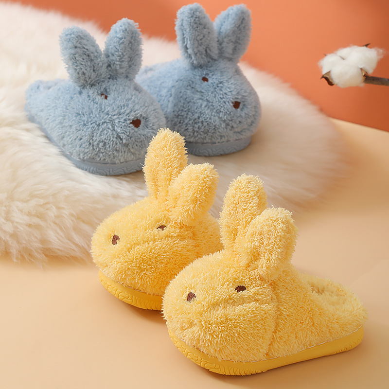 2021 winter warm autumn fashion luxury cute animal cartoon rabbits bunny kids furry slides children fur slippers for kids