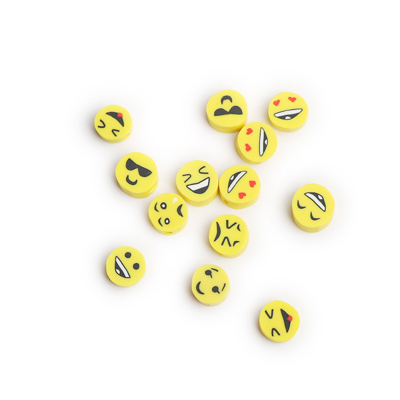 XuQian Yellow Smiley Face Spacer Beads for DIY Handmade Jewelry Bracelet Earring Necklace Making