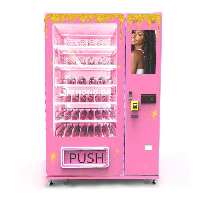 Zhongda Best Seller Video Booth Lash Hair Wigs Vending Machine With Free Customized Design wrap