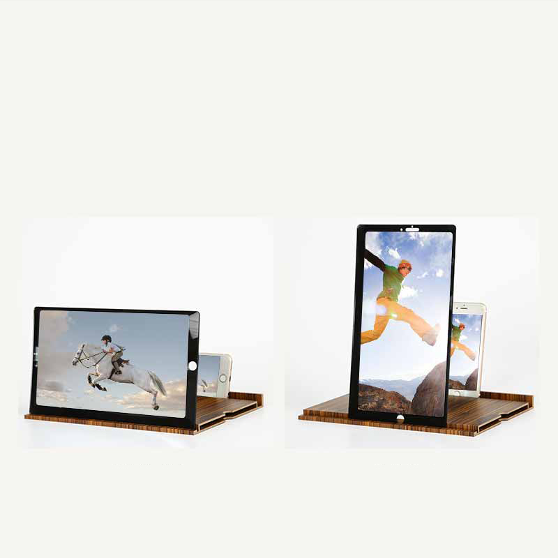 Пользовательские 3d Hd Экранная лупа 12-дюймовый деревянный Горизонтальный Вертикальный Выдвижной мобильный телефон усилитель видеосигнала