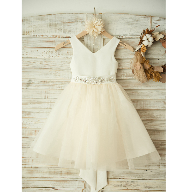 A line tulle kid dresses wedding flower girls dresses princess in stock