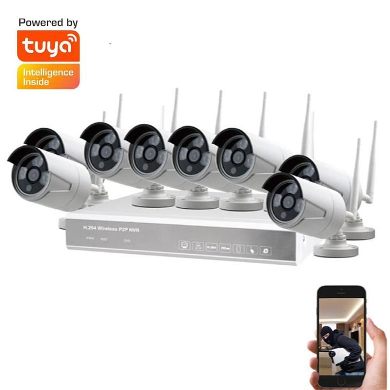 2MP 1080P СИСТЕМА видеонаблюдения 8ch HD Беспроводной NVR комплект HD Открытый ИК Ночное зрение IP Wifi камеры безопасности сист