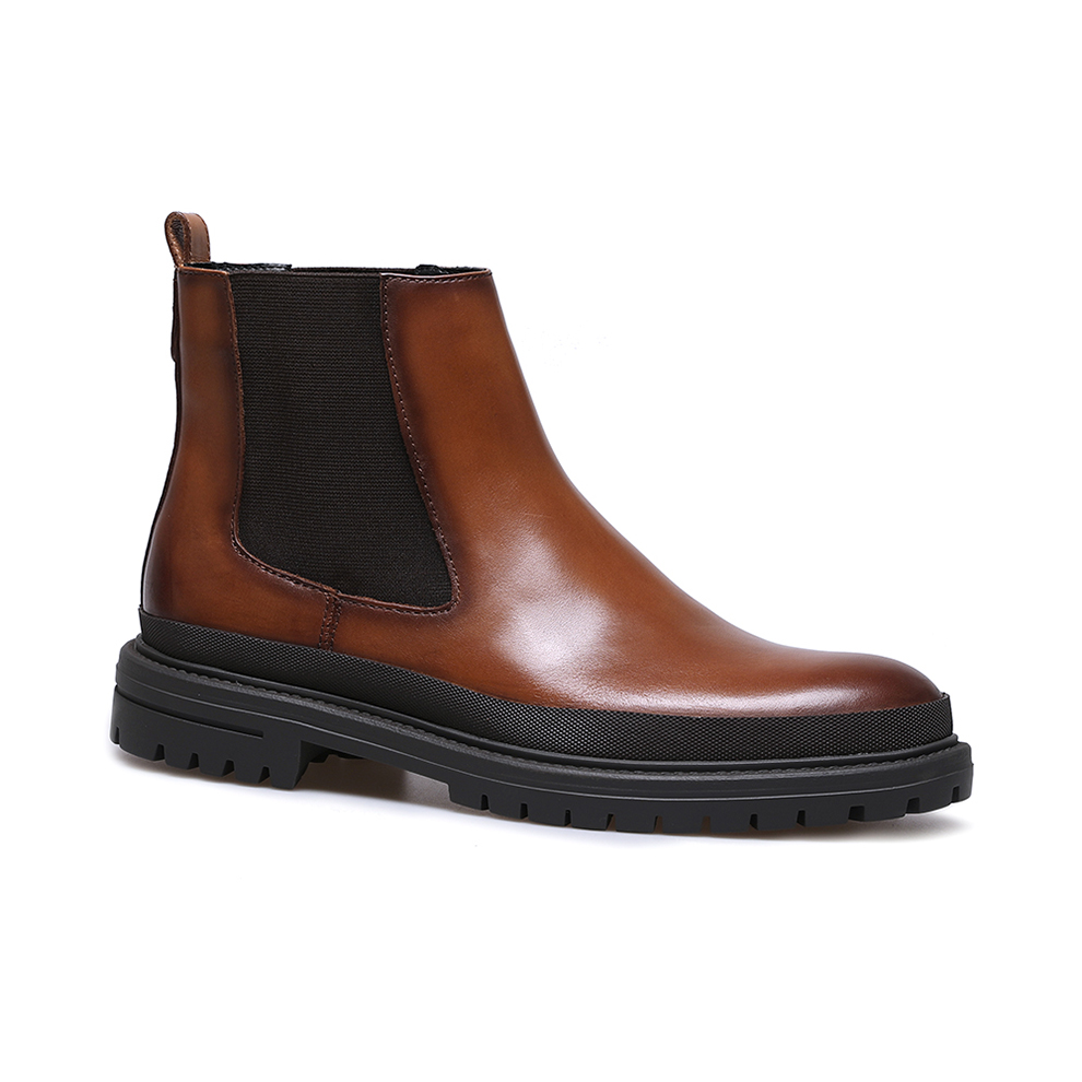 Wholesale Original Custom High Ankle Brown Genuine Leather Boots For Men