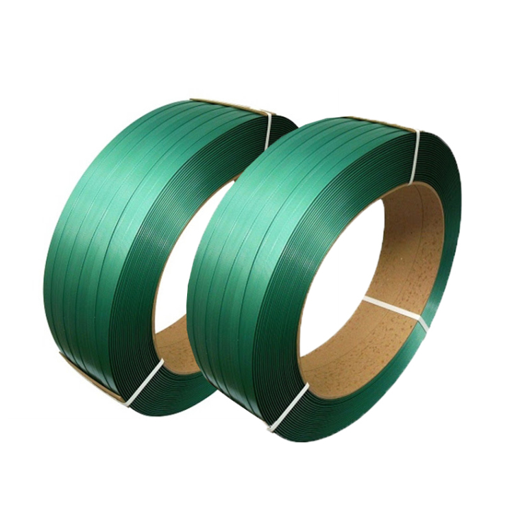 Polyester plastic Strapping Supplier green embossed PET strap for brick pallet packing