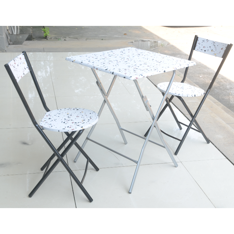 Hot Sale Handmade Metal Folding Antirust French 4 Pieces Chairs And Tables Bistro Garden Sets