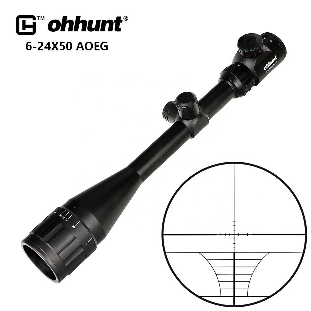 Ohhunt 6-24x50 AOEG охотничьи прицелы, проволочная сетка с красной и зеленой подсветкой, тактические прицелы для стрельбы