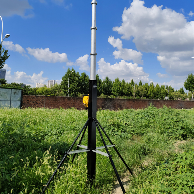 Wind Load 100km/h Tubes 50--100mm Extend High 9m Hand Antenna Telescopic Winch Mast