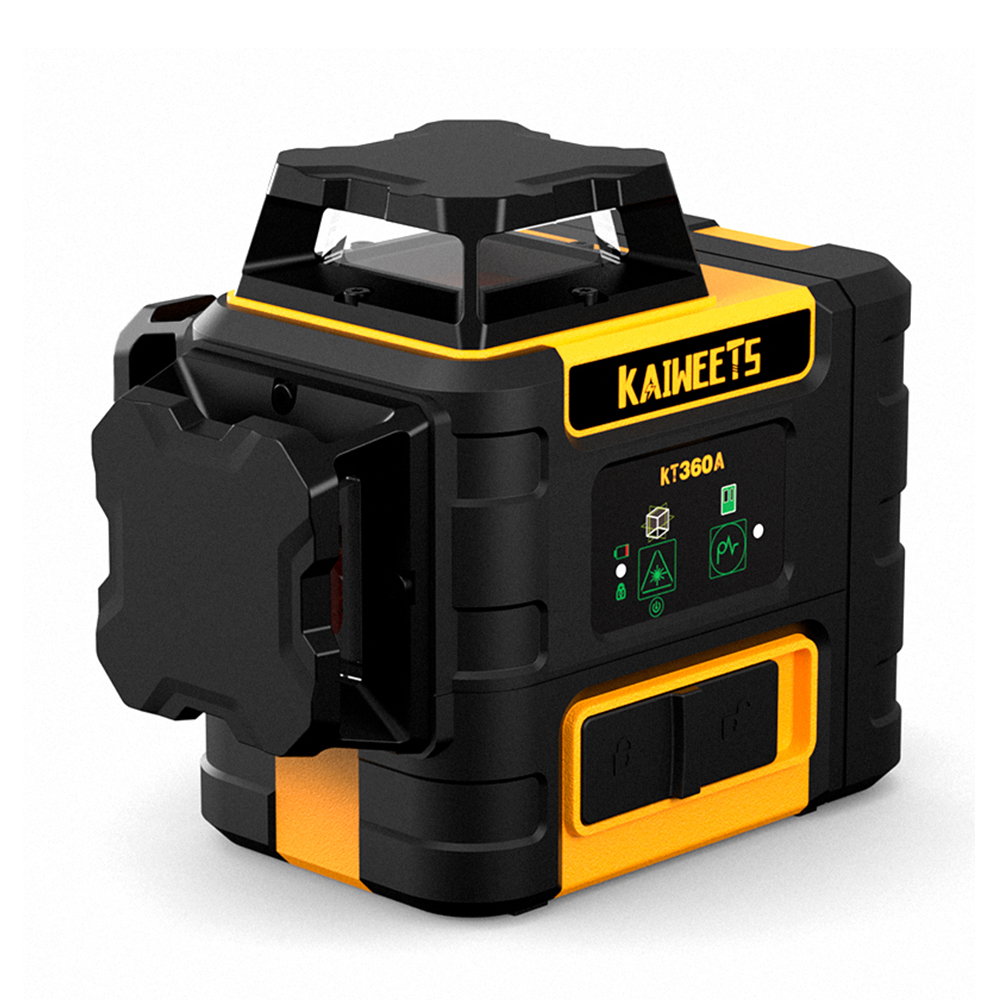 Лазерный уровень Kaiweets KT360A 3x360 линейный самовыравнивающийся лазер с 2 батареями 40 часов