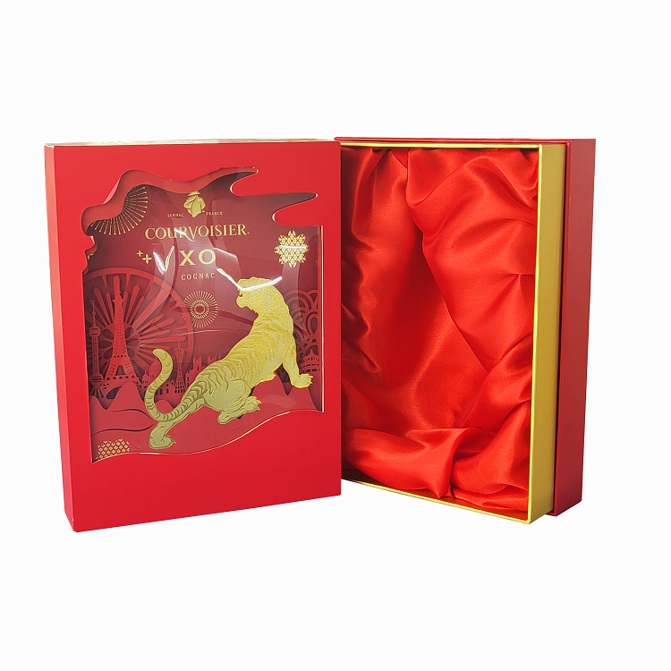 Customized printing luxury packaging whisky/Brandy gift liquor box with Flannel lining made by a Chinese manufacturer
