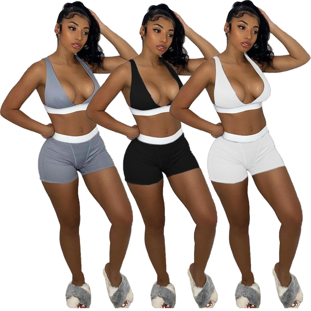 2021 sporty yoga seamless sport bra and short set custom sport bras